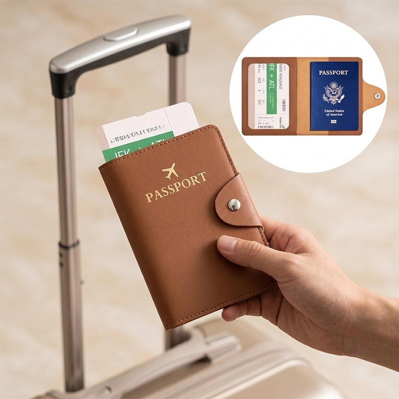 Travel Accessories Wallet - Étui de passeport en cuir synthétique,
